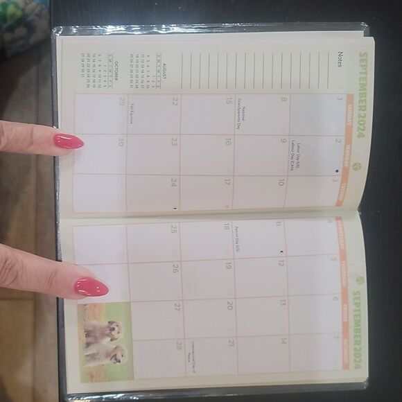 Puppies dogs corgi 2024 2025 monthly Planner pocketbook calendar pug frenchie - Picture 4 of 10
